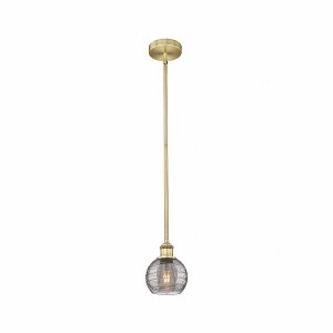 Athens Deco Swirl - 1 Light Stem Hung Mini Pendant In Industrial Style-7.63 Inches Tall and 5.88 Inches Wide - 1 of 1
