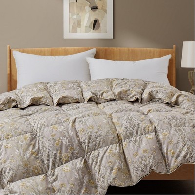 Peace Nest Luxurious Hotel Feather and Down Fiber Comforter, All Season Duvet Insert, Medium Warmth Fluffy and Cozy Comforter