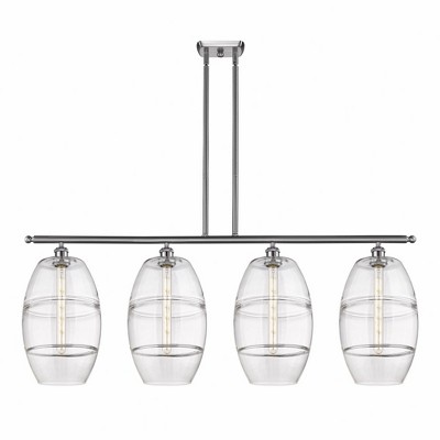 Vaz - 4 Light Stem Hung Island In Industrial Style-19 Inches Tall and 48.25 Inches Wide