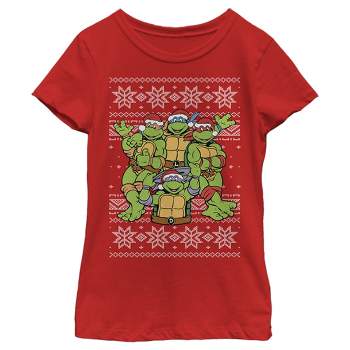 Girl's Teenage Mutant Ninja Turtles Ugly Christmas Sweater T-Shirt