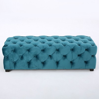 NicBex Modern 50.75" Bedroom Bench Velvet Accent Stools with Cushioned Top for Bedroom and Entryway