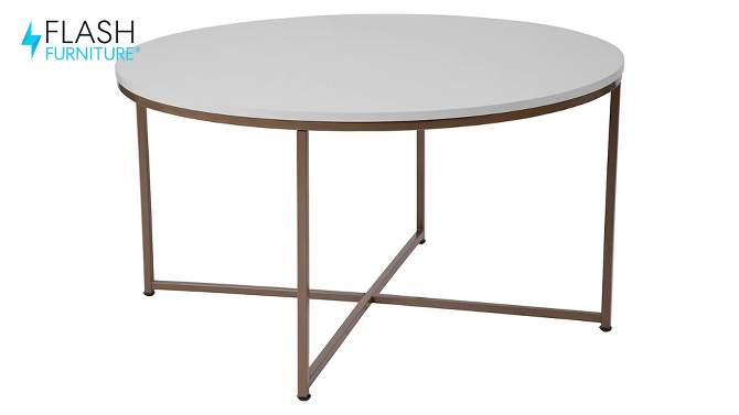 Flash Furniture Hampstead Collection Coffee Table - Modern Laminate Accent Table with Crisscross Frame, 2 of 11, play video