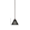 Toltec Lighting Paramount 1 - Light Pendant in  Brushed Nickel with 7" Black Matrix Shade - 2 of 2