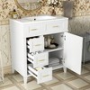 Whisen 30 in. Bathroom Storage Cabinet Bathroom Vanity with Ceramic Sink, Adjustable Shelf, Soft Close Door and Three Drawers - 2 of 4