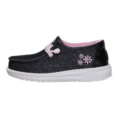 Hey Dude Wendy Toddler Shimmer Flower , Charcoal, 7