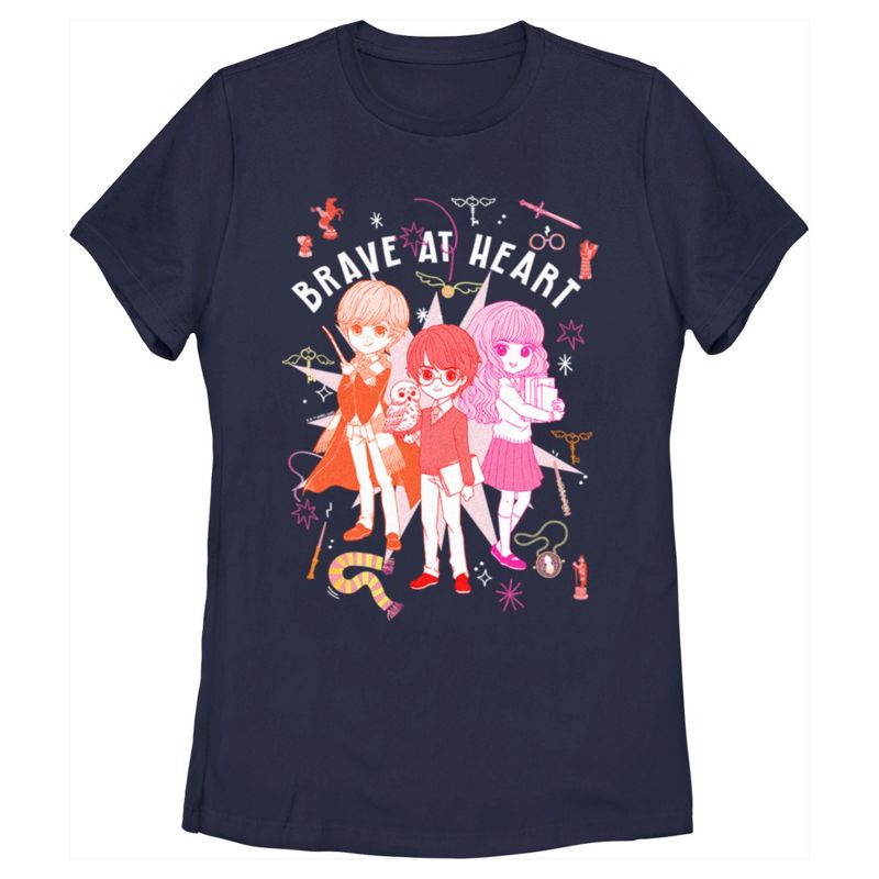 Women's Harry Potter Brave at Heart Anime Friends T-Shirt, 1 of 5