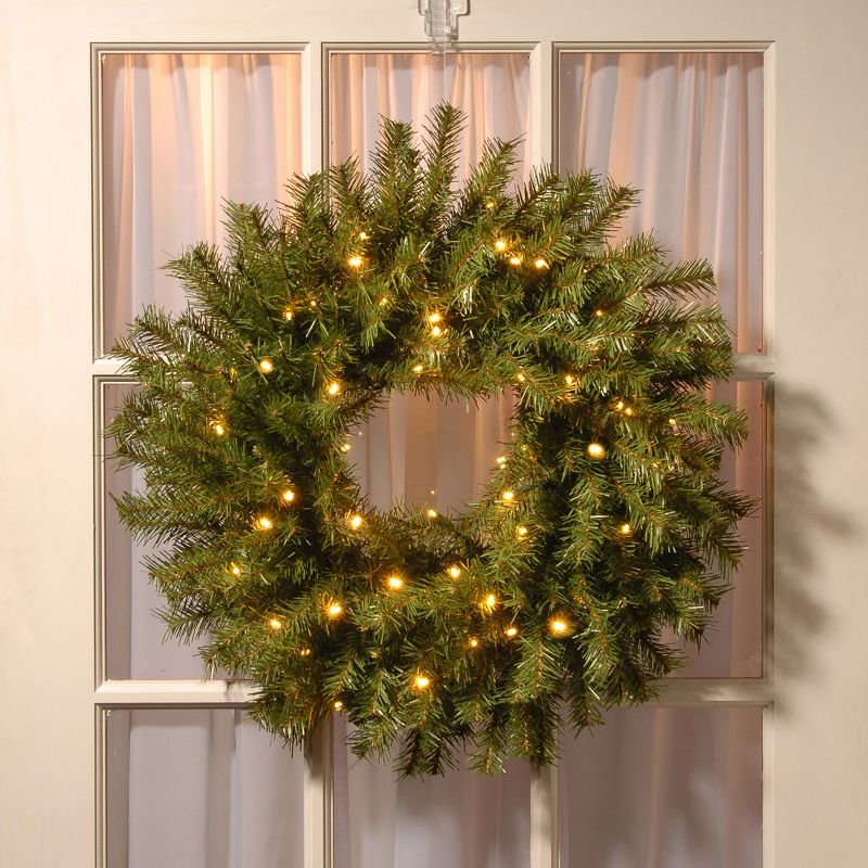 24" Prelit Norwood Fir Christmas Wreath White Lights - National Tree Company, 2 of 6