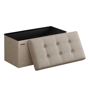 SONGMICS Storage Ottoman Bench Leather Ottoman with Storage - 1 of 4