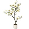 Artificial Magnolia Tree, Faux Flower Plant In Pot with Realistic Leaves & Flowers, Fake Real Touch Blooming Floral Plant For Home Office Decor - 3 of 4