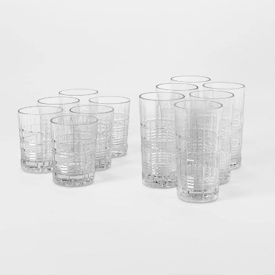 12pc Glass Assorted Beveled Tumblers - Threshold™