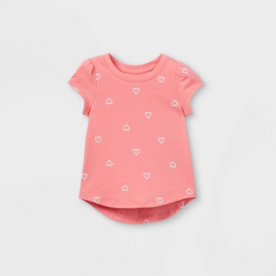 Toddler Girls' Heart Short Sleeve T-Shirt - Cat & Jack™ Pink 4T