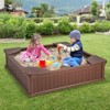 Safstar Kids Outdoor Sandbox 48.5" x 48.5" x 12.5" Large HDPE Sandpit with Oxford Cover - 3 of 4