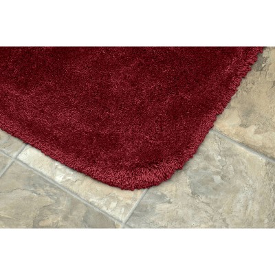 Red Ultra Plush Washable Nylon 3-Piece Bath Rug Set