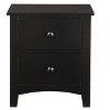 NicBex Contemporary 2-Drawer Nightstand,  MDF Wooden & Pine Veneer Bedroom Furniture, Black - 4 of 4
