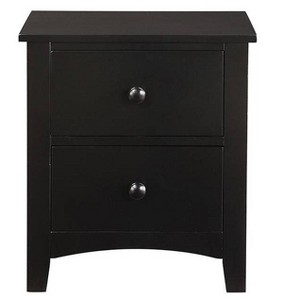 NicBex 16 inch Wide Nightstand with 2 Drawers,Modern Side Table with Round Handle,Bedside Table for Bedroom,Living Room,Brown/Black - 1 of 4