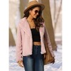 Seta T Women's Fashion Long Sleeve Faux Fur Fluffy Notch Lapel Cropped Jacket - 3 of 4