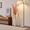 Gulches Floor Metal Vases Decorated White Metal vases Set of 3 gorgeous home decoration large glazed metal vases 24in/28.7in/33.5in height - 3 of 4