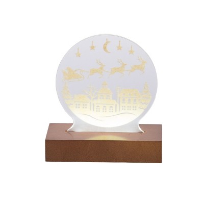 Season's Designs 6" Led Santa City Acrylic Sign B/O/ 8H T