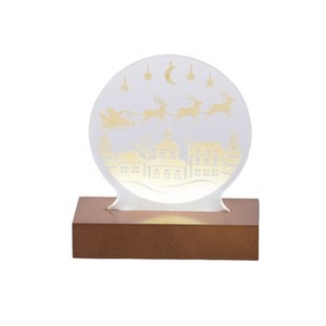 Season's Designs 6" Led Santa City Acrylic Sign B/O/ 8H T - 1 of 1