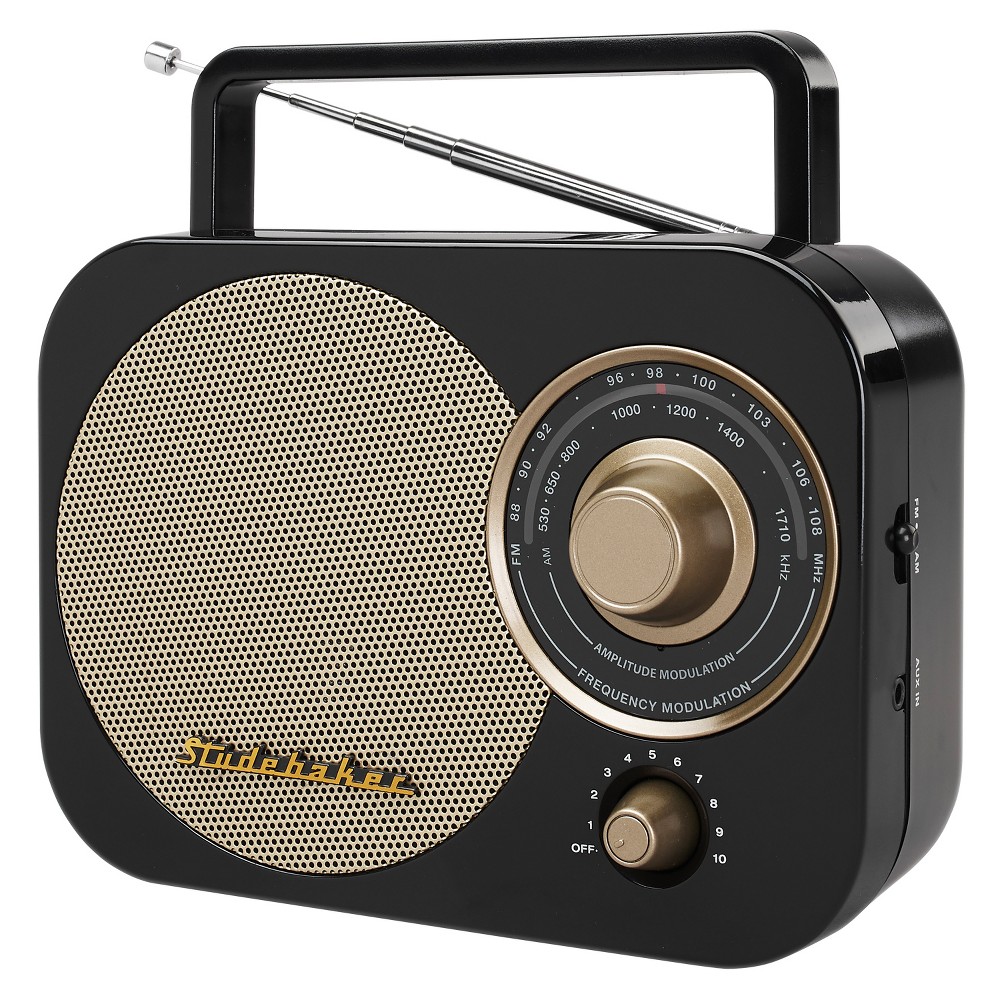 Photos - Radio / Clock Studebaker Portable AM/FM Radio  - Black(SB2000)