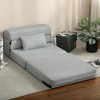 Resenkos Folding Chair Bed with Pillow, Modern Linen Sleeper Sofa Bed for Living Room, Dorm, Guest Use, No Assembly Required, Light - 2 of 4
