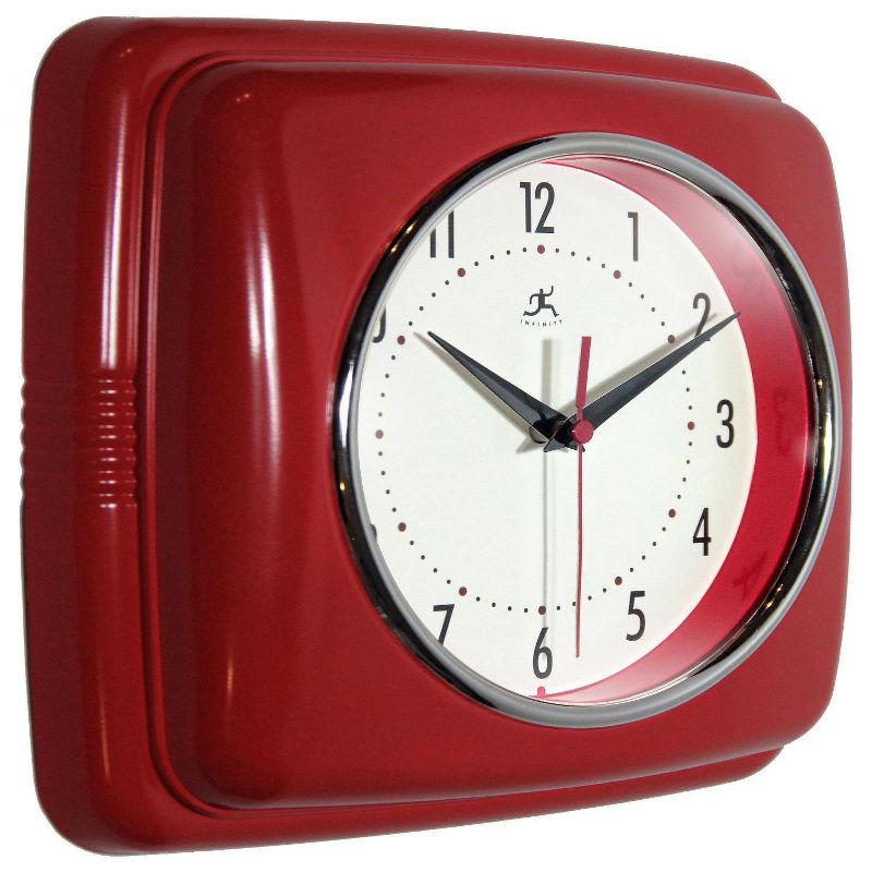 9.25" Square Retro Wall Clock - Infinity Instruments, 5 of 7