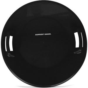 Slippery Racer Heavy-Duty Cold Resistant Downhill Pro Plastic Outdoor Winter Saucer Disc Snow Sled with Handles. - 1 of 4