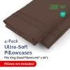 Ultra Soft Solid Pillowcases Set of 4 - Cozy & Breathable 4 Piece Pillow Covers - CGK Linens - 2 of 4