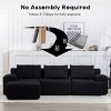 Convertible L-Shaped Sectional Sofa Bed,Corduroy Modular Couch with Memory Foam,No Assembly Required for Living Room or Apartment-Baofuwish - 3 of 4