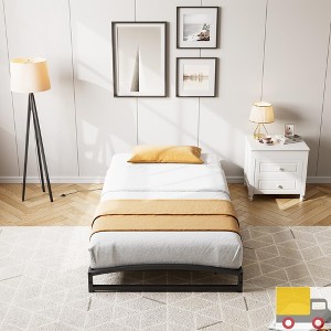Jojoka Low Profile Metal Queen Bed Frame with Arch Head & Footboard – Heavy Duty, Noise-Free, Easy Assembly, No Box Spring Needed - 1 of 4