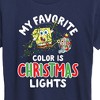 Women's - SpongeBob SquarePants - My Favorite Color Is Christmas Lights Short Sleeve Graphic T-Shirt - 2 of 4