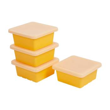 ECR4Kids Square Bin with Lid, Storage Containers, 4-Pack