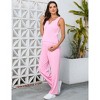 Clearlove Two Piece Rib Knit Outfits Sets Sleeveless Tops V Neck Wide Leg Pants Lightweight Summer Lounge Matching Sets - 3 of 4