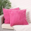 Unique Bargains Plush Faux Fur Throw Solid Striped Soft Sofa Living Room Pillow Covers 2 Pcs - 2 of 4