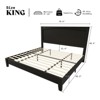AMERLIFE Solid Wood Bed Frame, Mid Century Platform Bed with Arched Lines Headboard - 3 of 4