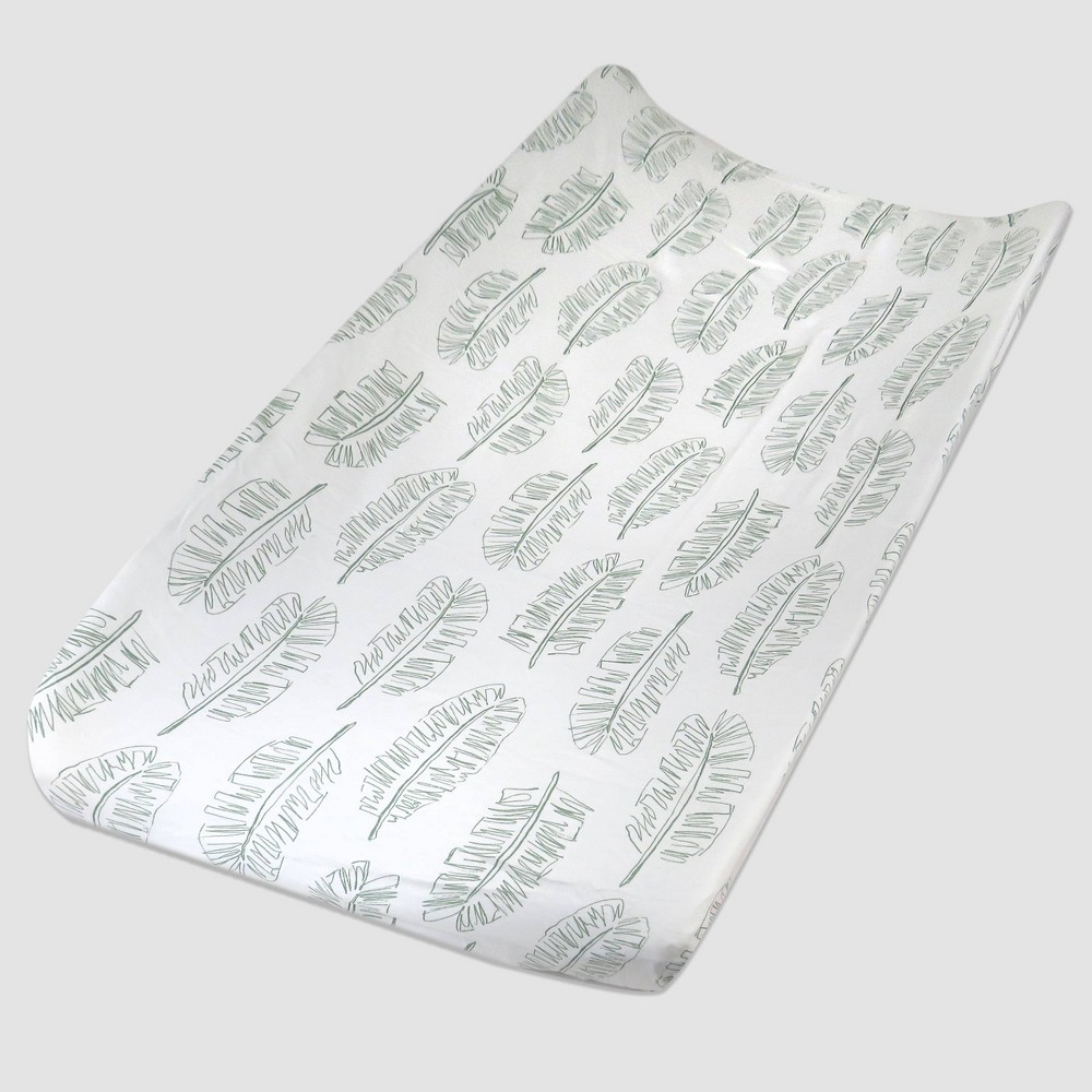 Photos - Changing Table Honest Baby Organic Cotton Changing Pad Cover - Jumbo Leaf Sage