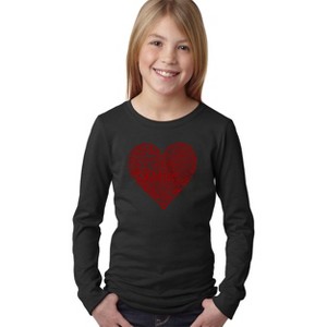 LA Pop Art Love Yourself - Girl's Word Art Long Sleeve T-Shirt - 1 of 4