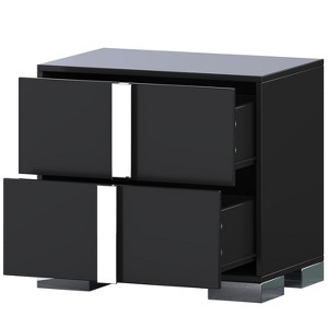 Lyngins Modern Mirrored Dresser with Free Handle Design,Wood Drawers Dresser with Metal Foot,Storage Chest of Drawers for Bedroom,Living Room - 1 of 4