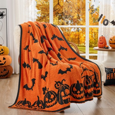 Snuggle Sac Ultra-Soft Microfiber Halloween Throw Blanket, Seasonal Decorative Accent