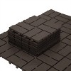 Syemin Carpet Tiles Patio Interlocking Deck Tiles Four Slat Plastic Outdoor Flooring Tile for Balcony Porch Backyard, Brown, 13.4"*13"*24.41" - 2 of 4