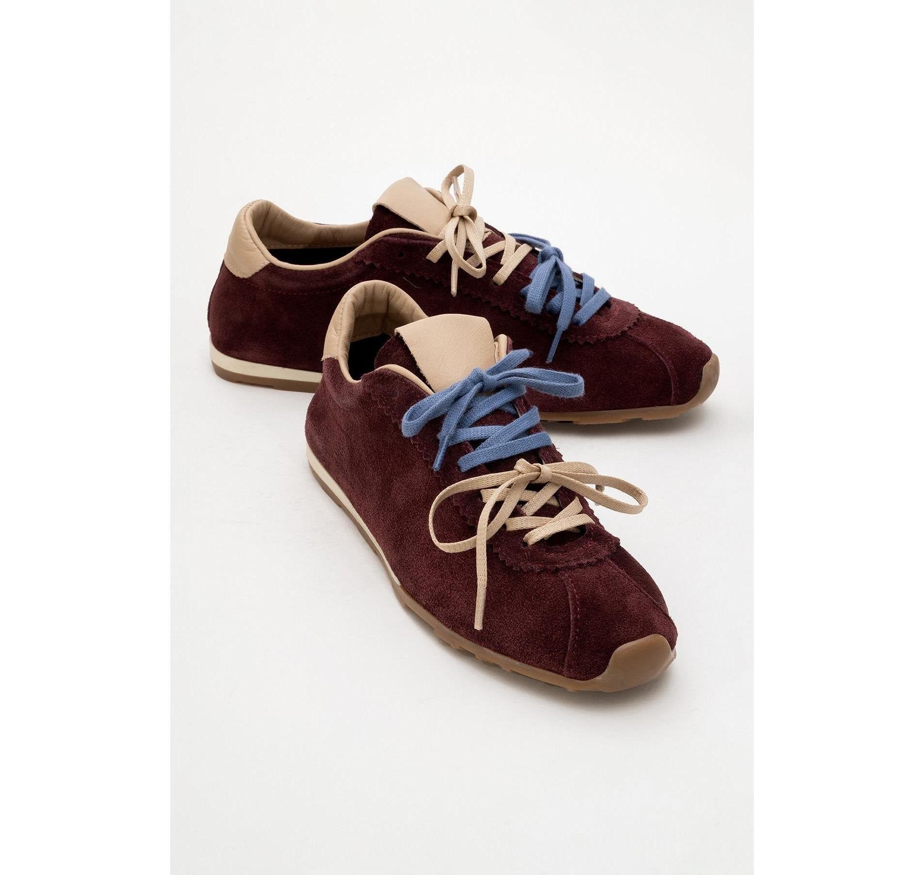 Crea - Burgundy Leather Sneakers (Women) | Forever & Always Shoes