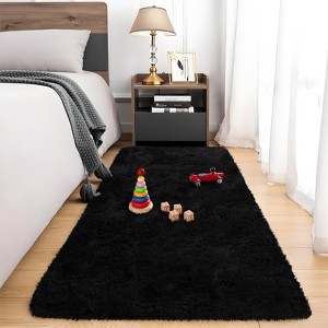 Luxury Modern Plush Fluffy Velvet Rug 5 x 8 ft, Faux Wool Rugs with  Non-Slip & Washable,for Bedroom Living Room Nursery - 1 of 4