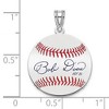 Black Bow Jewelry Sterling Silver Bobby Doerr Signature SM Enamel Baseball Pendant - 4 of 4