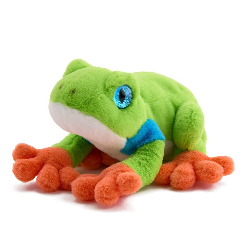 FAO Schwarz 8&#34; Green Glitter Dart Frog Toy Plush, 5 of 10
