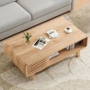 SEVOBAL Coffee Table End Table Modern Table with Storage Mid Century Farmhouse Wood Coffee Table Tables Living Room Stand, Beige, 23.6"*43.3"*15.7" - 2 of 4