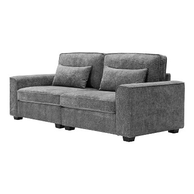GDFStudio Hazel Modern Cozy Upholstered Loveseat with Toss Pillows