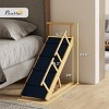 33'' Adjustable Dog Ramp for Bed And Couch,Foldable Wooden Pet Stairs with Non Slip Mat,for Small to Large Dogs-LAOTIES - 3 of 4