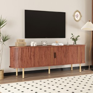 TV Stand, Modern TV Console Table with Storage Compartment and Sliding Door, Gaming Entertainment Center with Cabinet for Living Room, Bedroom, Office - 1 of 4