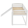 CAVINAS Twin over Twin Bunk Bed Pine Bed Frame with Full-length Guardrail, Slide and Ladder, Space Saving, White - 3 of 4