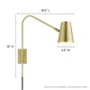 Modway Faye Wall Sconce - Metal Wall Light Fixture with Modern Sculptural Design and White Globe Shade - 2 of 4